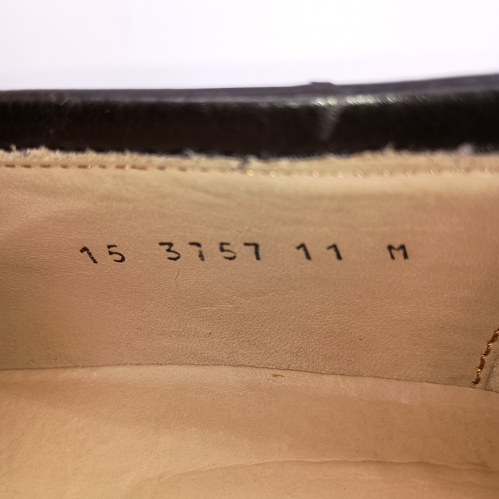 Johnston & Murphy Cellini Mens 11 M Black Brown Woven Leather Tassel Loafers - Picture 6 of 7
